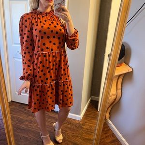 Lularoe orange polka dot dress size M